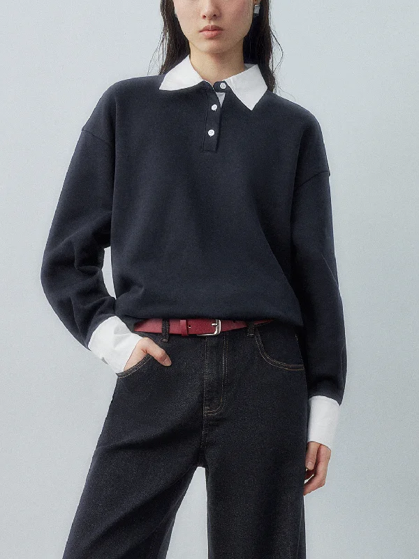 Seasonal Clearance Shirt Collar Loose Sweatshirts