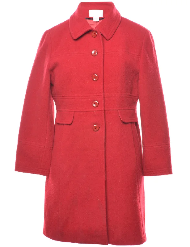 Crazy Deals sleek trench coatRed Classic Wool Coat - L
