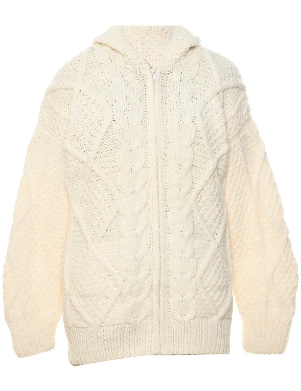 breathable jacketCable Knit Cardigan - L