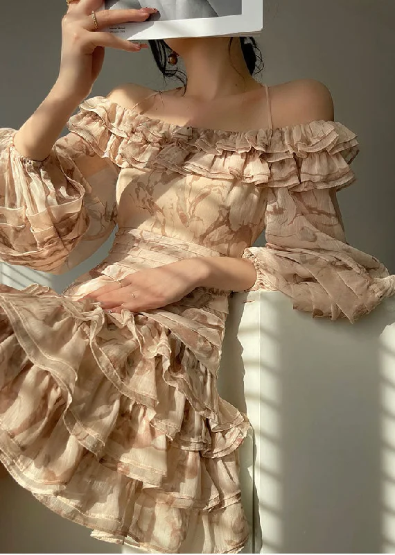 Final Clearance form-fitting dressform-fitting dressBoutique Beige Slash neck Ruffles Chiffon Maxi Spaghetti Strap Dresses Puff Sleeve Final Clearance form-fitting dressform-fitting dressBoutique Beige Slash neck Ruffles Chiffon Maxi Spaghetti Strap Dresses Puff Sleeve
