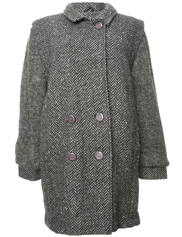 Great Deals vintage trench coatHerringbone Wool Coat - L