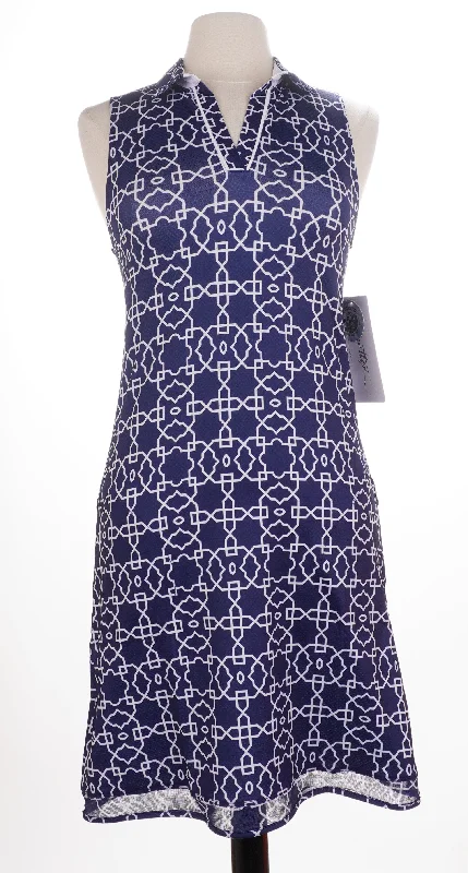 While Supplies Last chic wrap dresschic wrap dressGottex Navy Geo Dress