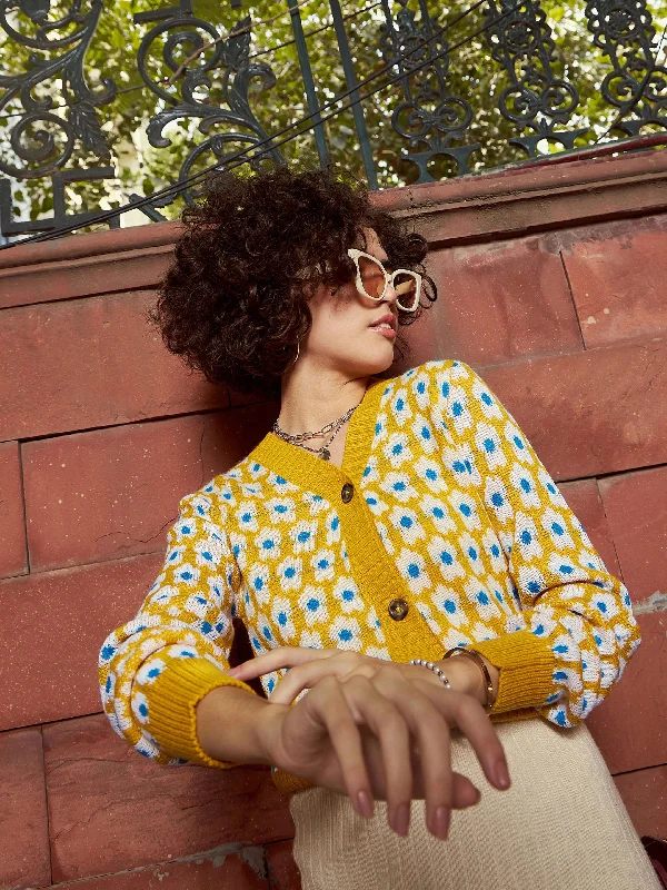 Today’s Deal eco-friendly sports hoodieWomen Mustard Floral Front Open Wool Cardigan Today’s Deal eco-friendly sports hoodieWomen Mustard Floral Front Open Wool Cardigan