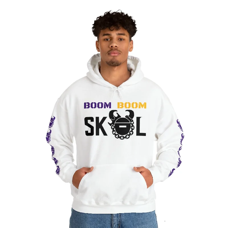 Lowest Price Unisex Heavy Blend™ Hooded Sweatshirt - BOOM BOOM + Game Day Helmet (Sleeves)