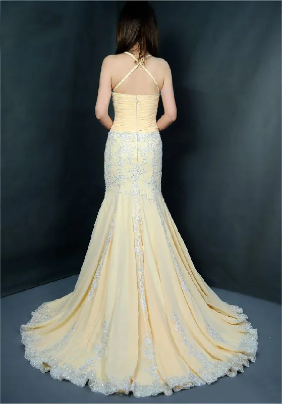 Last Chance tiered dresstiered dressMermaid Spaghetti Straps Champagne Evening Dress