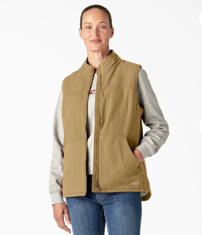Bargain Blast sporty jacketDickies Women's Sherpa-Lined Duck Full-Zip Vest