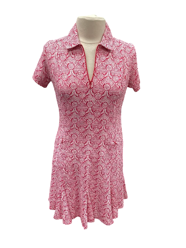 Amazing Deals pleated maxi dresspleated maxi dressIBKUL Leslie Print Short Sleeve Godet Dress- Small
