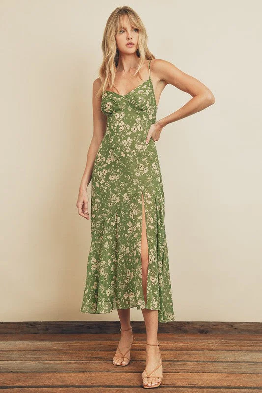 Deal Explosion long-sleeve floral dresslong-sleeve floral dress"Leaf"