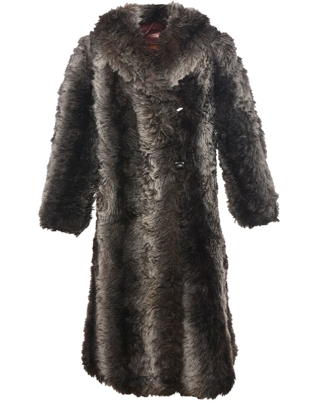 vintage coatDouble Breasted Faux Fur Coat - M