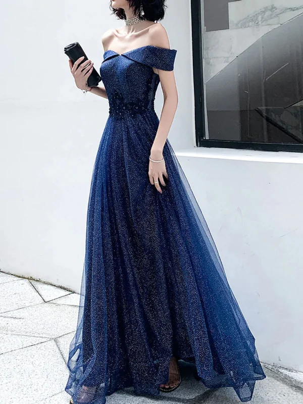 Bargain Prices bohemian dressbohemian dressShiny Tulle Off Shoulder Navy Blue Long Prom Dresses, Off the Shoulder Formal Dresses, Navy Blue Evening Dresses SP2563 Bargain Prices bohemian dressbohemian dressShiny Tulle Off Shoulder Navy Blue Long Prom Dresses, Off the Shoulder Formal Dresses, Navy Blue Evening Dresses SP2563