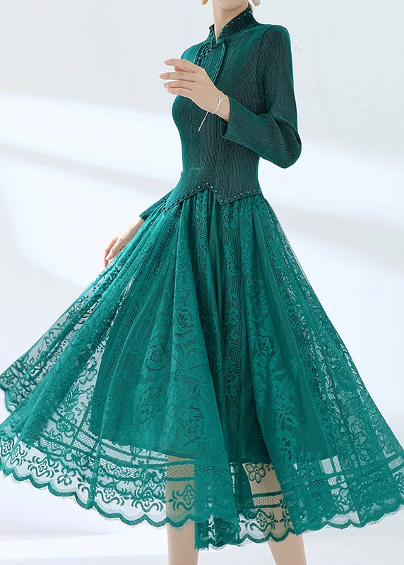 Deep Discounts satin dresssatin dressNovelty Blue Stand Collar Patchwork Fake Two Pieces Lace Nail Bead Maxi Dresses Spring Deep Discounts satin dresssatin dressNovelty Blue Stand Collar Patchwork Fake Two Pieces Lace Nail Bead Maxi Dresses Spring