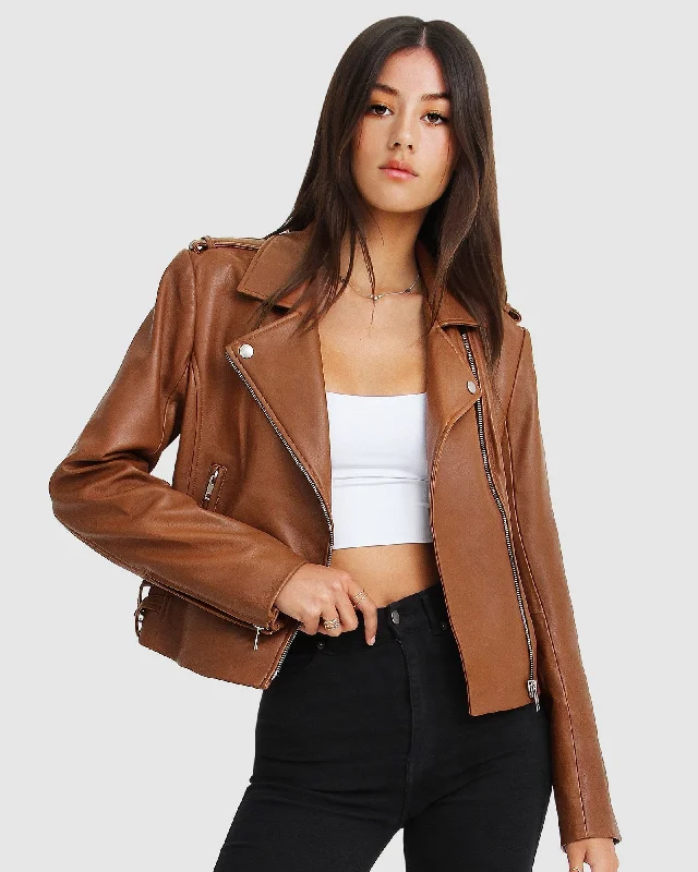 vintage trench coatJust Friends Leather Jacket - Brown