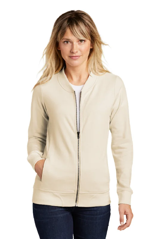 Epic Deals modern coatSport-Tek Womens French Terry Full Zip Bomber Jacket - Ecru