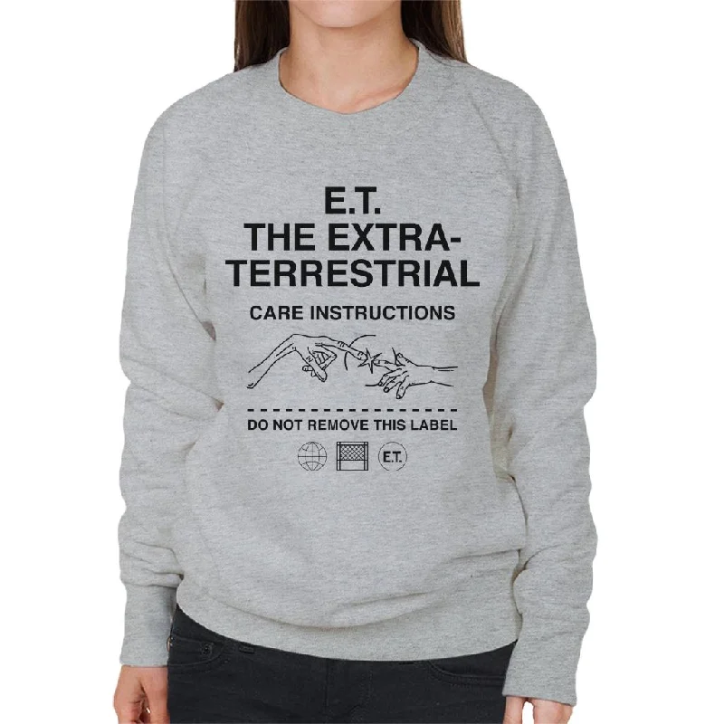 The Best Prices comfy workout wear hoodieE.T. The Extra Terrestrial Care Instructions Women's Sweatshirt The Best Prices comfy workout wear hoodieE.T. The Extra Terrestrial Care Instructions Women's Sweatshirt