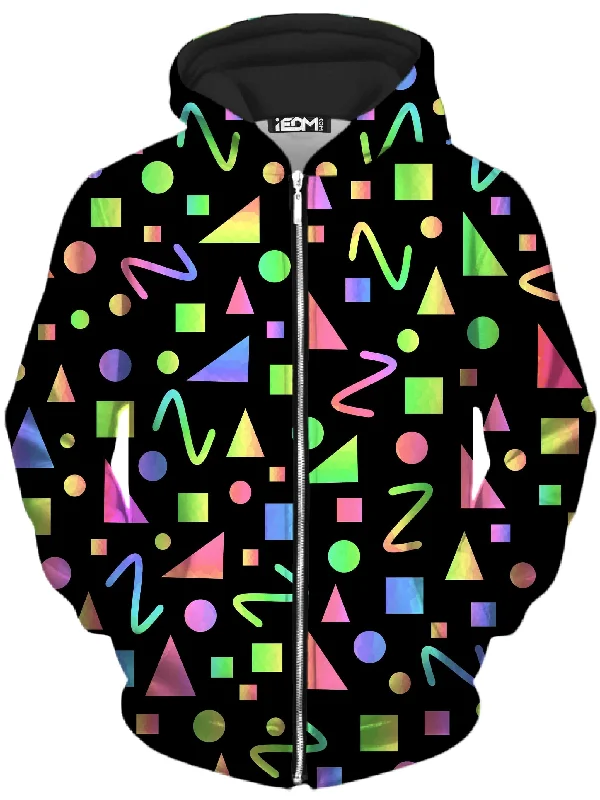 Midnight Madness stylish pullover sweatshirtParty Geometric Unisex Zip-Up Hoodie