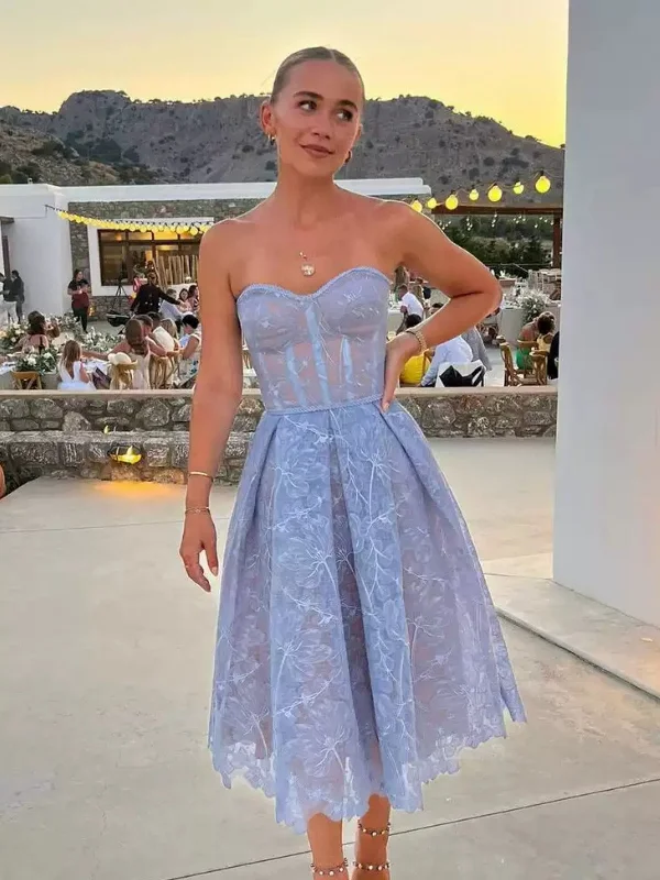 Holiday Sale relaxed fit dressrelaxed fit dressSweetheart Neck Blue/White Lace Tea Length Prom Dresses, Strapless Blue/White Homecoming Dresses, Blue/White Lace Formal Graduation Evening Dresses SP2737 Holiday Sale relaxed fit dressrelaxed fit dressSweetheart Neck Blue/White Lace Tea Length Prom Dresses, Strapless Blue/White Homecoming Dresses, Blue/White Lace Formal Graduation Evening Dresses SP2737