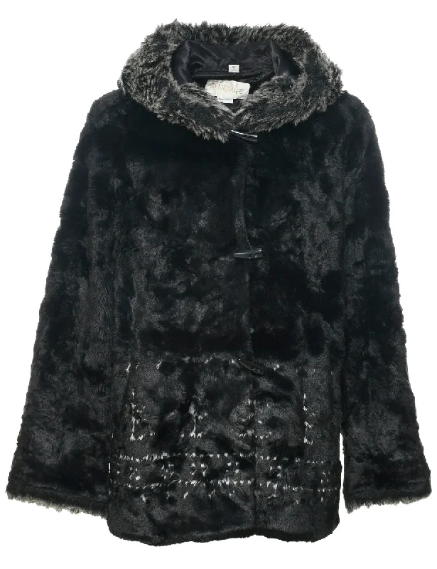 Today's Special graphic coatHooded Faux Fur Coat - M