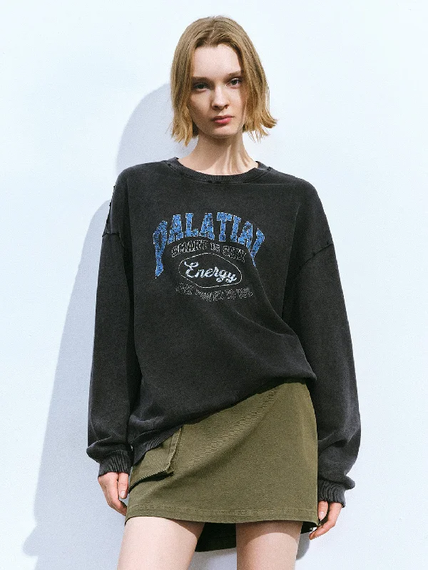 Can't Miss Printed Crew Neck Oversized Sweatshirt