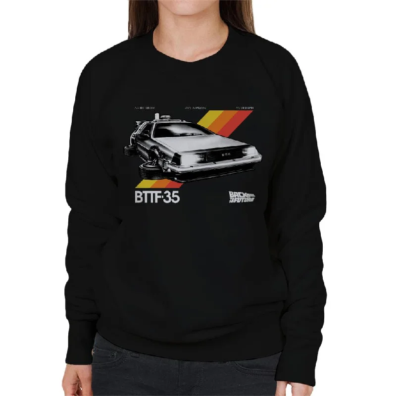 casual workout hoodieBack to the Future 35th Anniversary Delorean Women's Sweatshirt