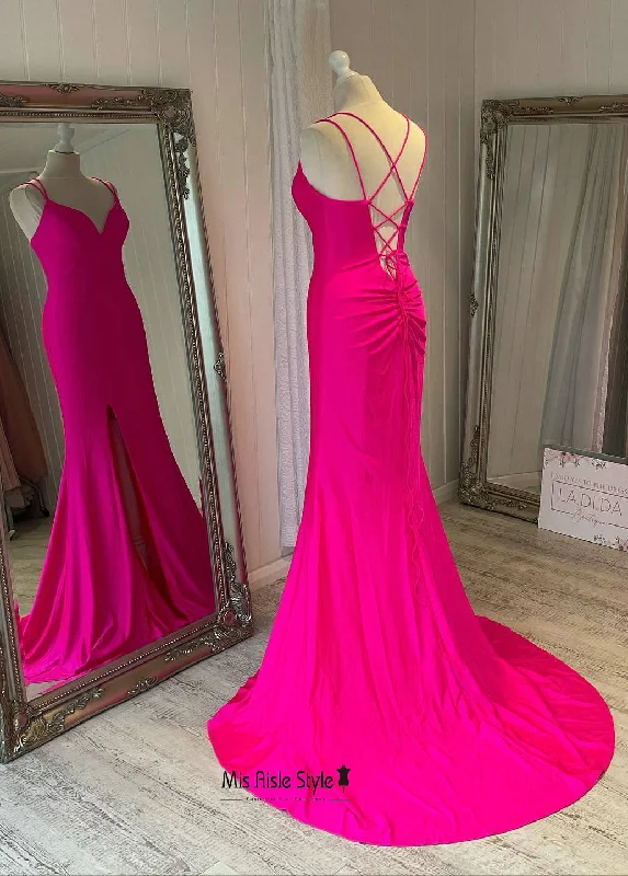 Loyalty Reward casual slip dresscasual slip dressLong Hot Pink Prom Dress