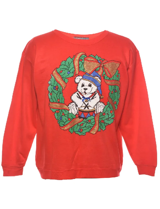 Deal Explosion premium puffer coatTeddy Bear Print Christmas Sweatshirt - L