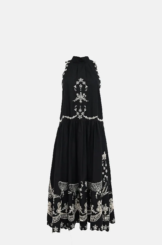 Price Drop versatile gym hoodieKingsley Embroidery Tank Dress Black