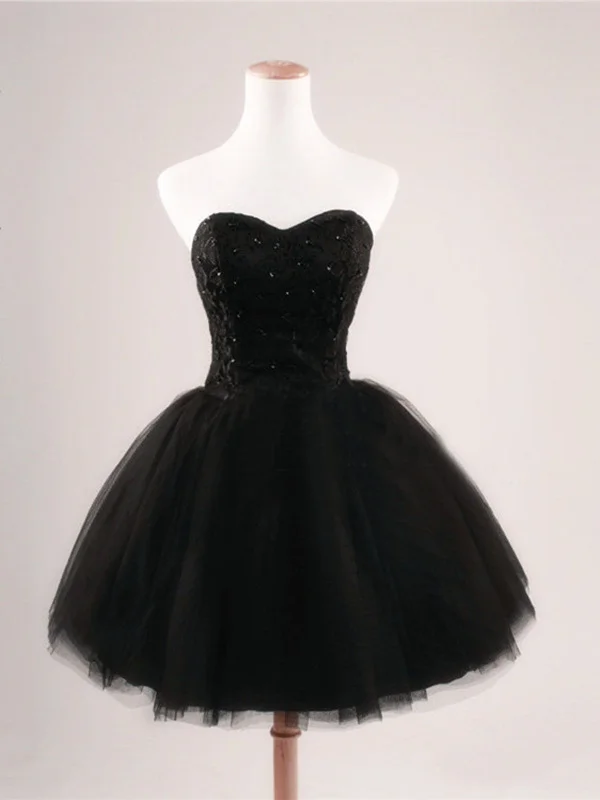 Final Sale winter dresswinter dressBlack Ball Gown Sweetheart Short Prom Dresses,Black Prom Dress,Cheap Short Black Dresses For Prom,Little Black Prom Dress, Cocktail Dresses, Homecoming Dresses