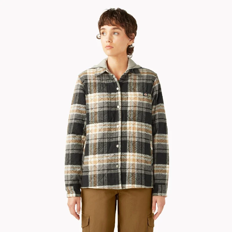 Closeout Sale chic coatDickies Women's Hooded Flannel Shirt Jac
