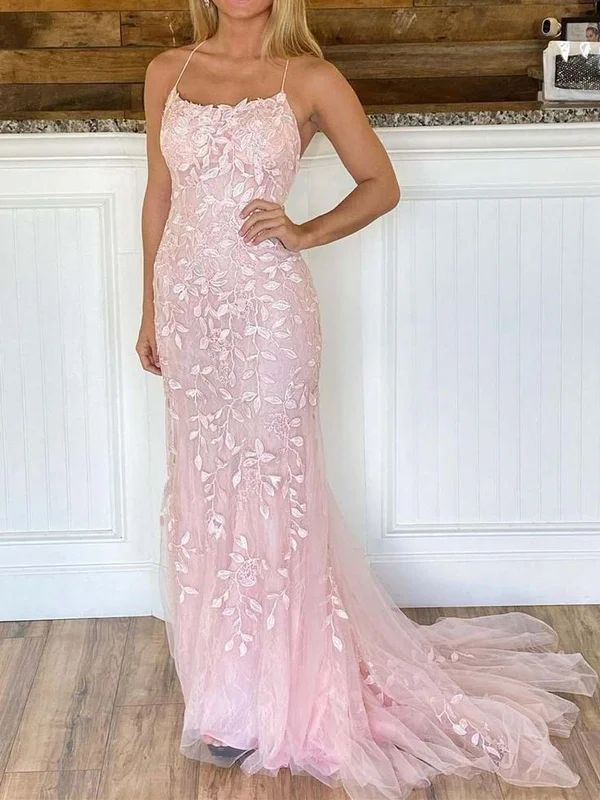 Weekend Deal v-neck dressv-neck dressBackless Mermaid Pink Lace Long Prom Dresses, Mermaid Pink Formal Dresses, Pink Lace Evening Dresses SP2303
