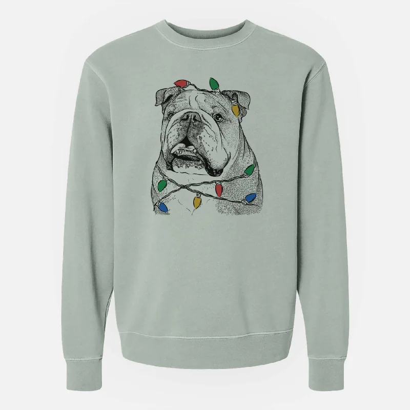 Reduced Prices fashion sportswear hoodieChristmas Lights Piggy the English Bulldog - Unisex Pigment Dyed Crew Sweatshirt Reduced Prices fashion sportswear hoodieChristmas Lights Piggy the English Bulldog - Unisex Pigment Dyed Crew Sweatshirt
