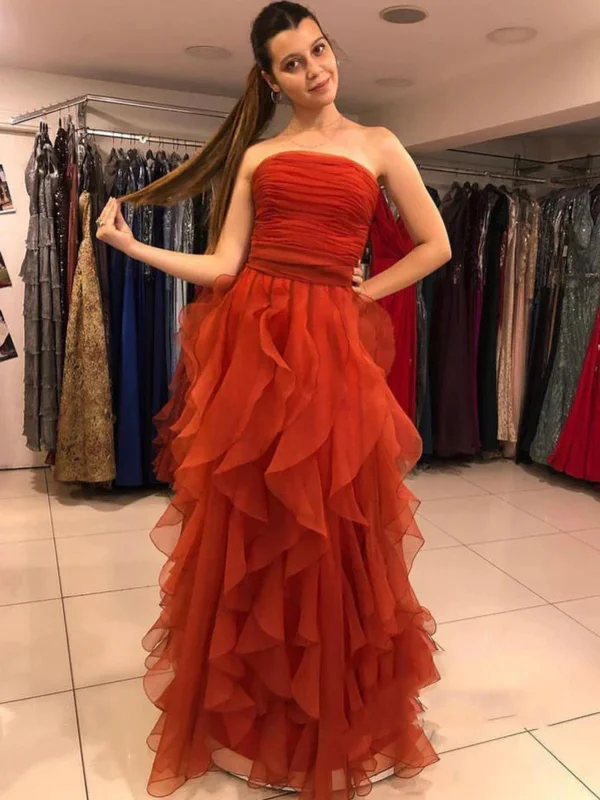Early Bird Discount elegant shift dresselegant shift dressPrincess Strapless Orange Long Prom Dresses, Orange Formal Graduation Evening Dresses SP2744