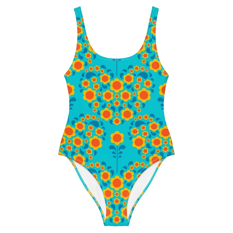 Don't Wait HEARTBEAT orange blue - One-Piece Swimsuit