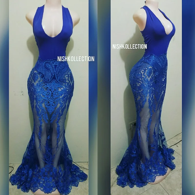 Unmissable Offer Blue azure swimsuit with embroidery sequin long mermaid skirt