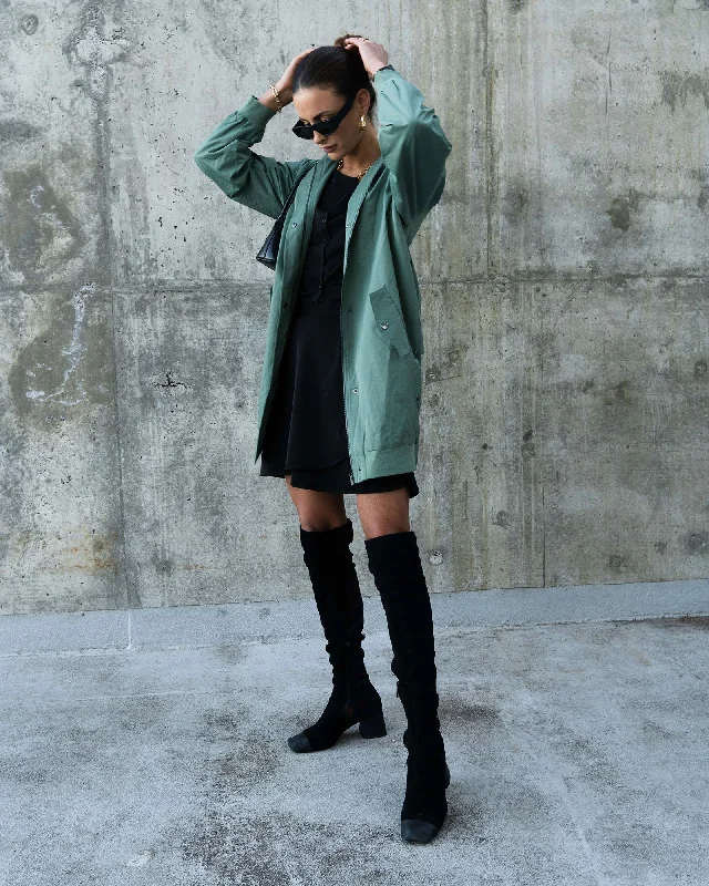 Crazy Deals cozy coatChasing You Long Bomber Jacket - Military