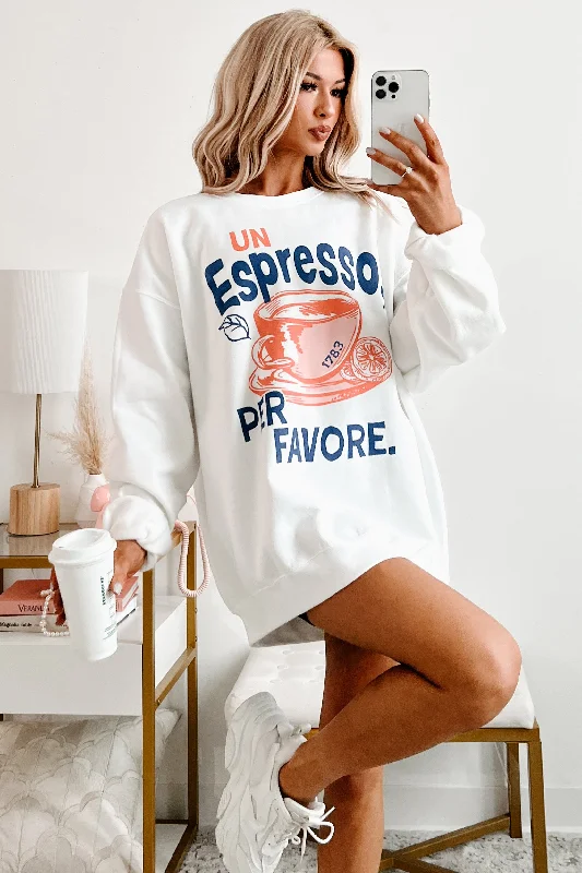 high-end athletic hoodie"Un Espresso" Graphic Sweatshirt (White)