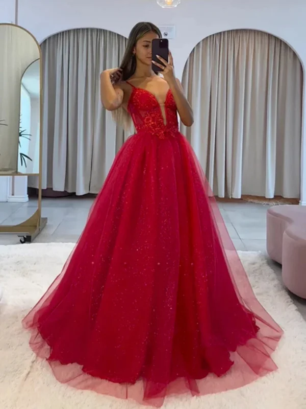 Year-End Clearance comfy dresscomfy dressShiny A Line V Neck Red Lace Long Prom Dresses, Red Lace Formal Dresses, Long Red Evening Dresses SP2957 Year-End Clearance comfy dresscomfy dressShiny A Line V Neck Red Lace Long Prom Dresses, Red Lace Formal Dresses, Long Red Evening Dresses SP2957
