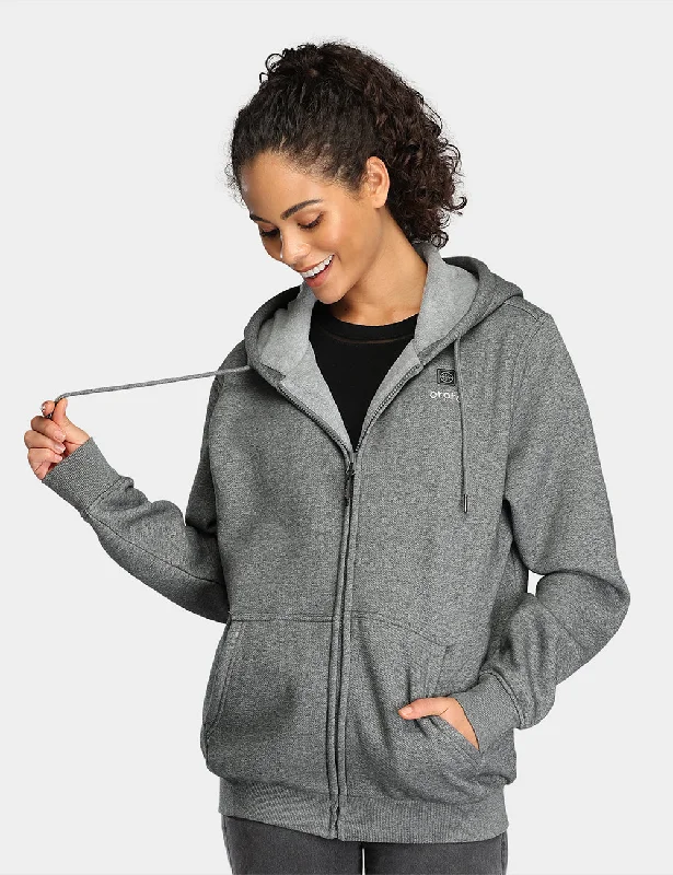 retro hoodieUnisex Heated Fleece Hoodie - Flecking Gray