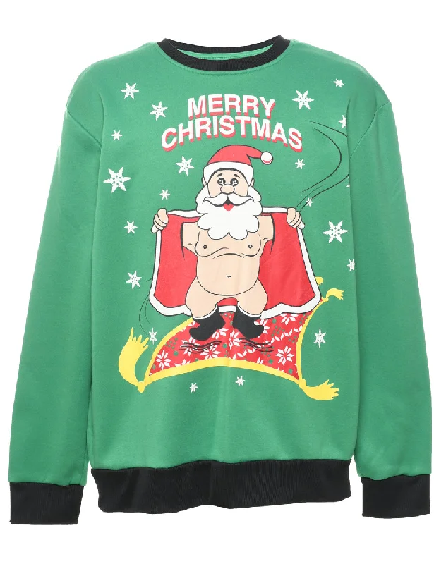 Massive Deals comfortable outerwearSanta Claus Christmas Sweatshirt - XL