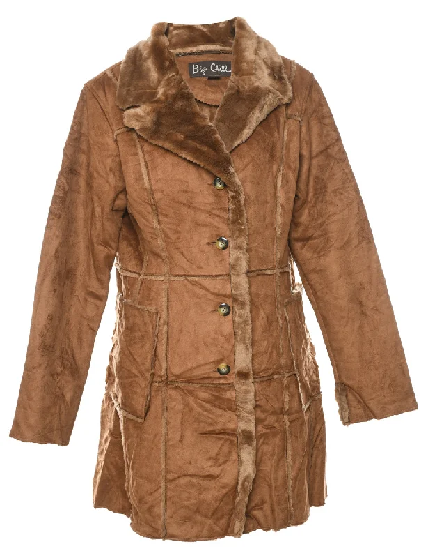 Deal of the Week lightweight winter coatBrown Classic Shearling Coat - L