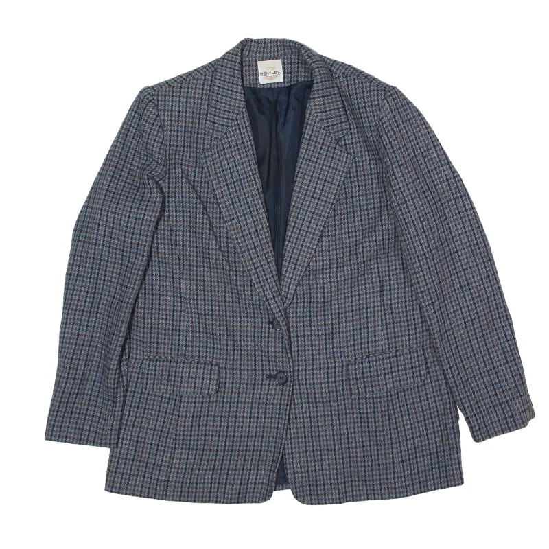 Early Bird Discount wool-blend coatBENTLEY Blazer Jacket Grey 90s Houndstooth Womens M