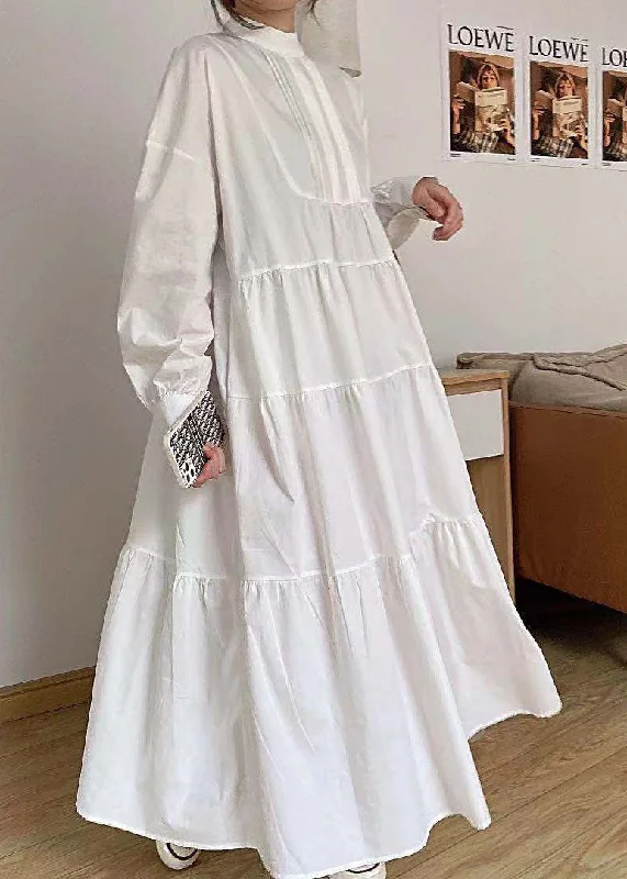 Deal Frenzy summer floral dresssummer floral dressCasual Khaki Hign Neck Patchwork Wrinkled Cotton Long Dress Spring
