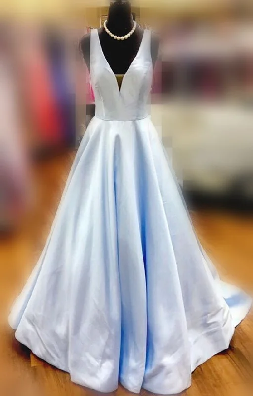 Markdown Madness minimalistic dressminimalistic dressLong Light Blue Prom Dress with Pocket