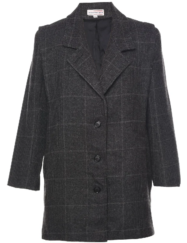 Limited Time Offer soft coatChecked Wool Coat - L