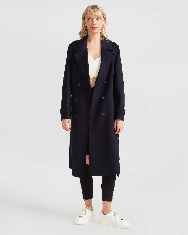 Mega Deal utility coatFront Runner Belted Coat - Navy