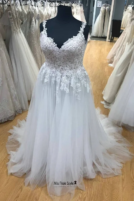 Price Smash casual evening dresscasual evening dressElegant Straps Tulle and Lace Wedding Dress