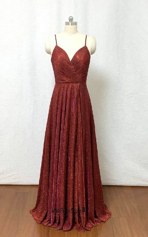 Deal Dash luxury dressluxury dressSexy Slit Burgundy Sparkle Prom Dress