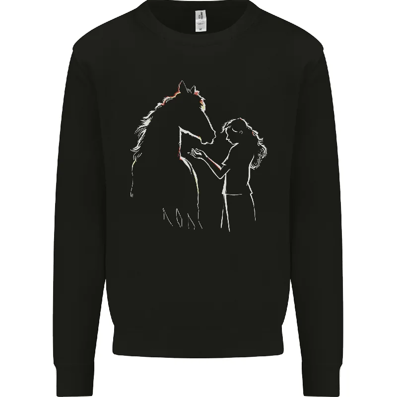 Friends and Family Sale retro sports hoodieA Horse and Girl Equestrian Riding Mens Sweatshirt Jumper