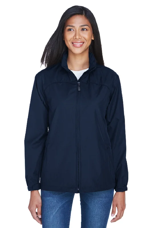 Amazing Deals fitted trench coatNorth End Womens Techno Lite Water Resistant Full Zip Hooded Jacket - Midnight Navy Blue