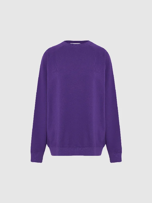 Overstock Raglan Sleeve Crew Neck Oversized Sweatshirt