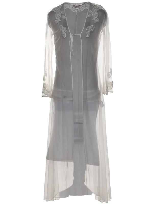 Price Blitz sleek trench coatWhite Sheer Lace Victoria's Secret Dressing Gown - M